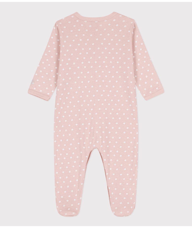 Pyjama met voetjes 'roze met stipjes'