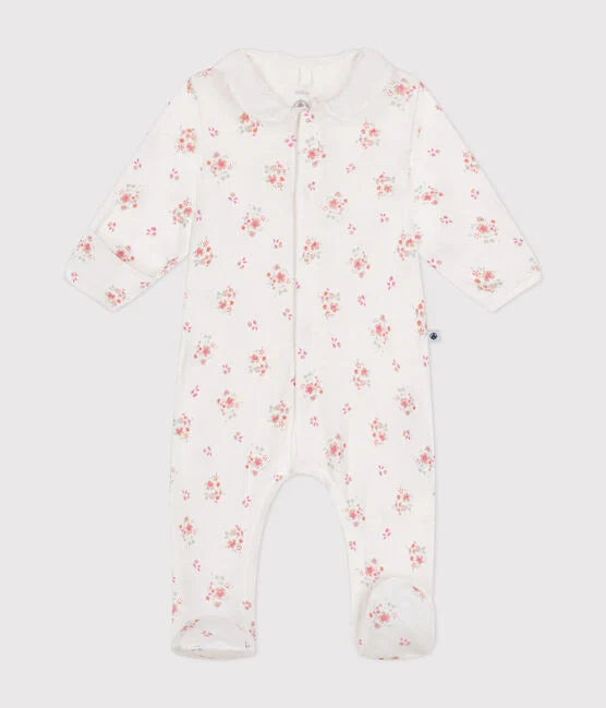 Pyjama met voetjes - bloemetjes
