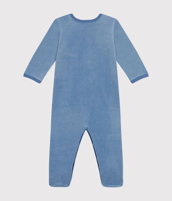Pyjama van velours met voetjes