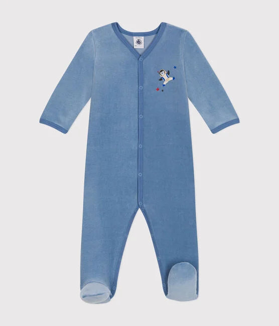Pyjama van velours met voetjes