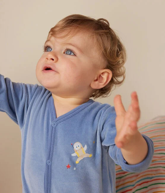 Pyjama van velours met voetjes