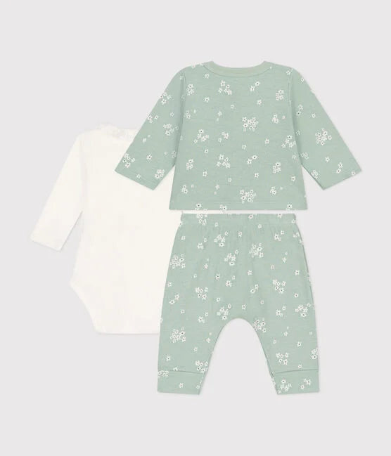 3-delig outfitje met bloemetjes