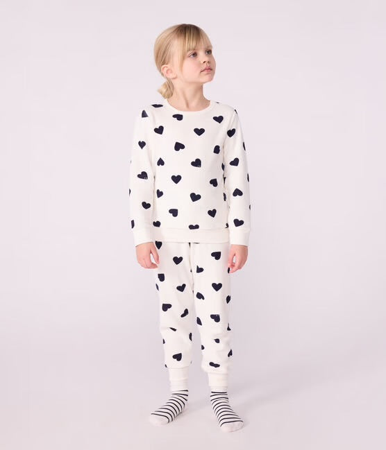 Pyjama van badstof - hartjes