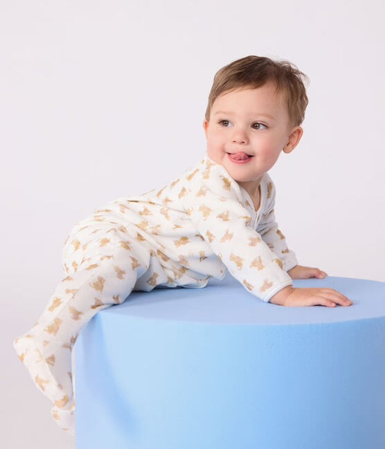 Fluwelen pyjama met voetjes - luipaard π