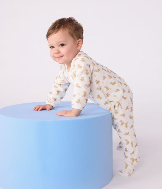 Fluwelen pyjama met voetjes - luipaard 🐆