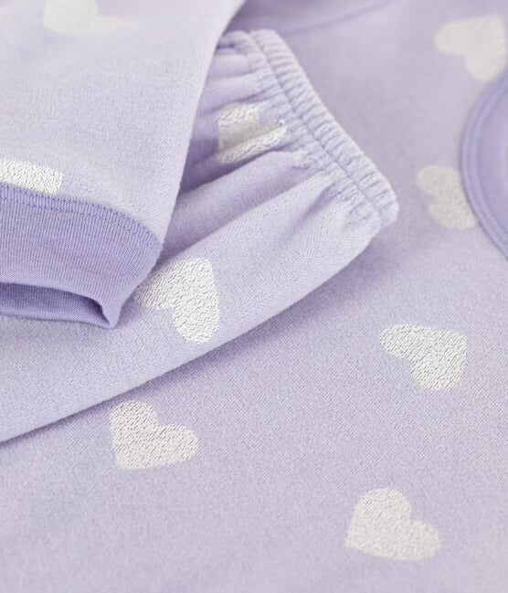 Pyjama lila met hartjes