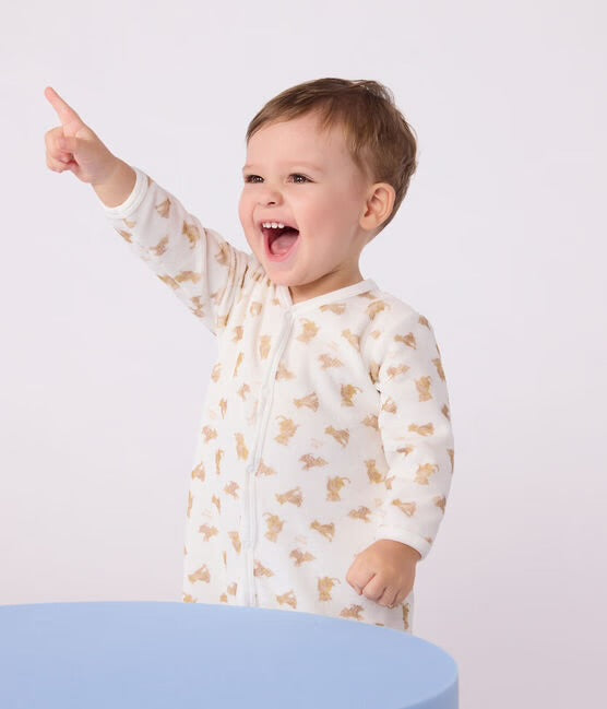 Fluwelen pyjama met voetjes - luipaard 🐆
