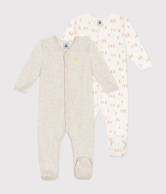 Pyjama velours met 3 kuikentjes