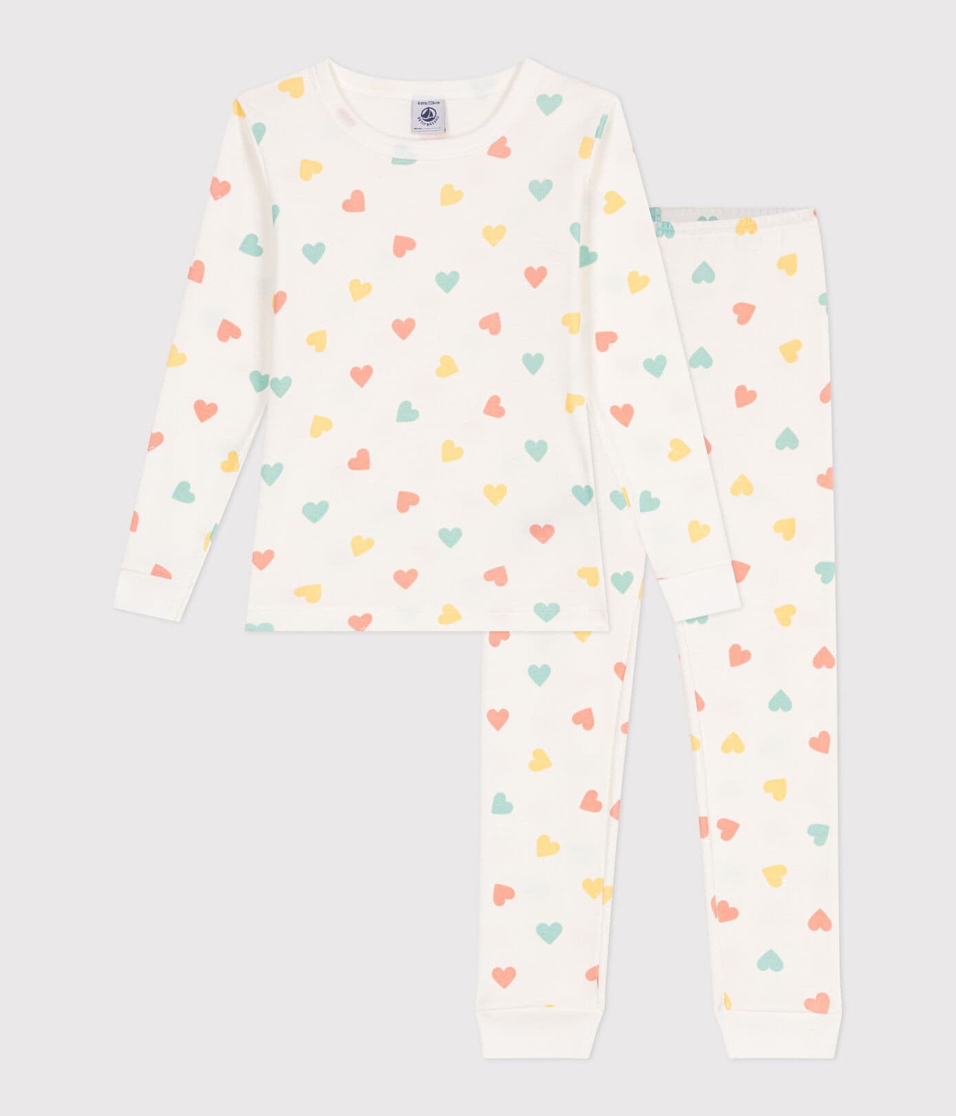 Lange pyjama - gekleurde hartjes