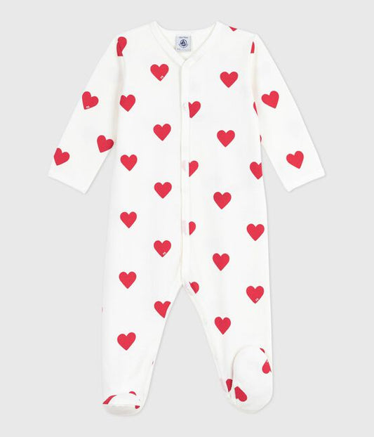 Warme pyjama met hartjes
