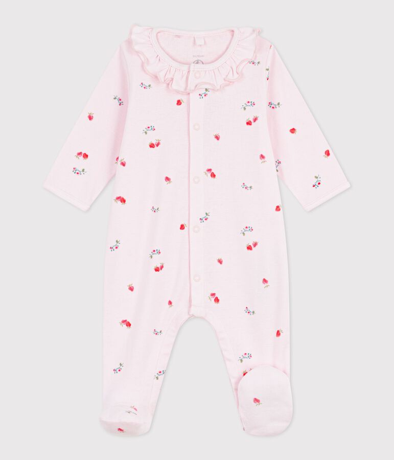 Pyjama met voetjes - aardbeitjes