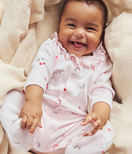 Pyjama met voetjes - aardbeitjes