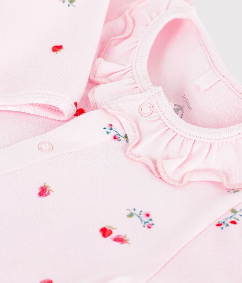 Pyjama met voetjes - aardbeitjes
