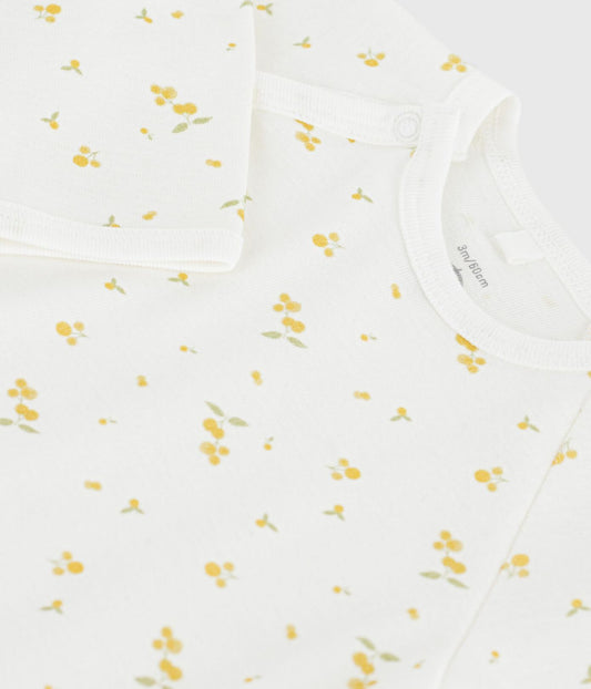 Pyjama met voetjes - bloemetjes