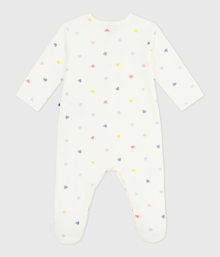 Pyjama met voetjes - gekleurde hartjes