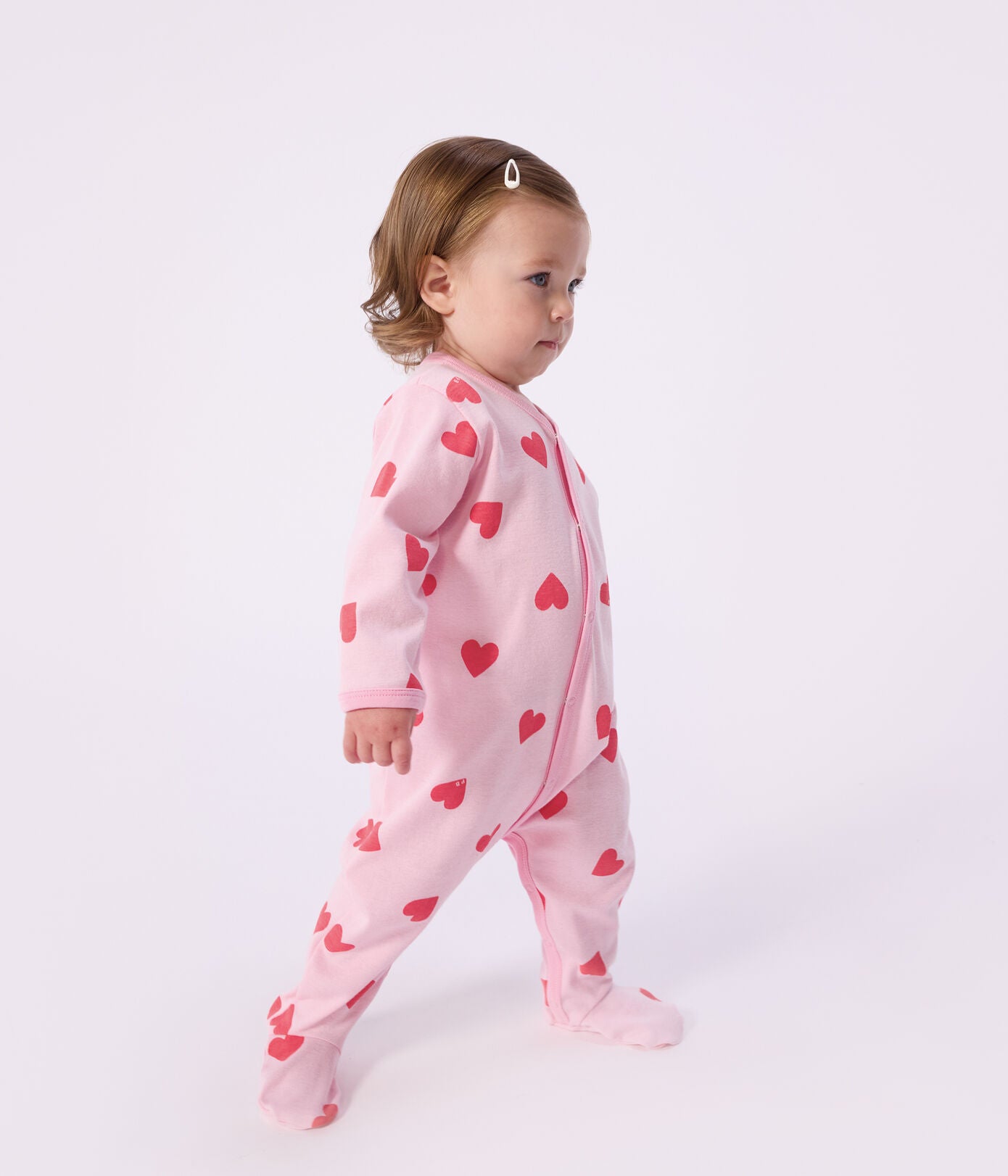 Pyjama met voetjes - hartjes