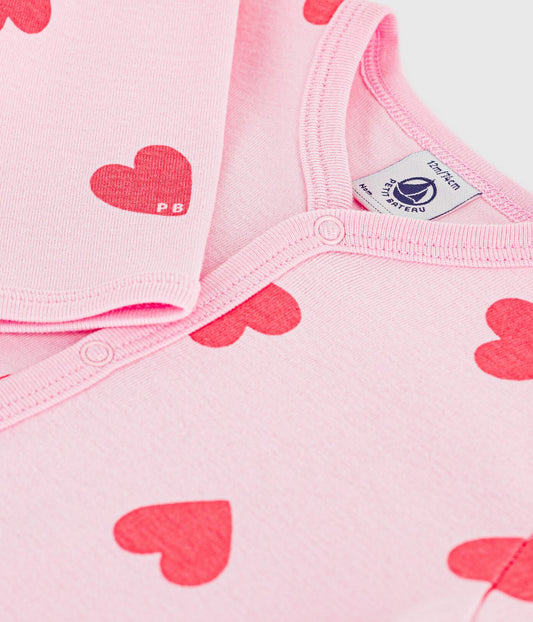 Pyjama met voetjes - hartjes