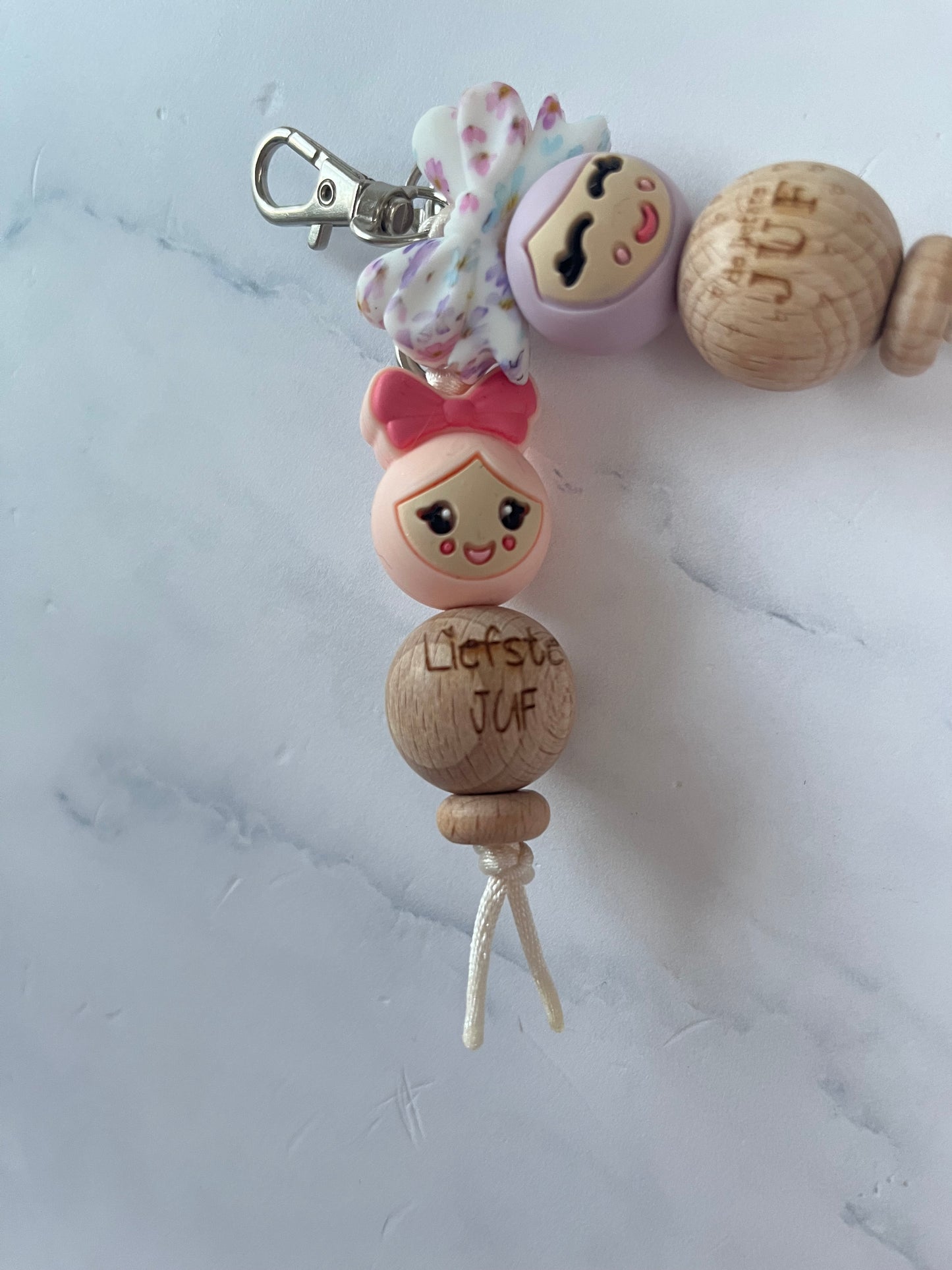 Sleutelhanger “jufje van geluk”