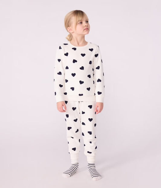 Pyjama van badstof - hartjes