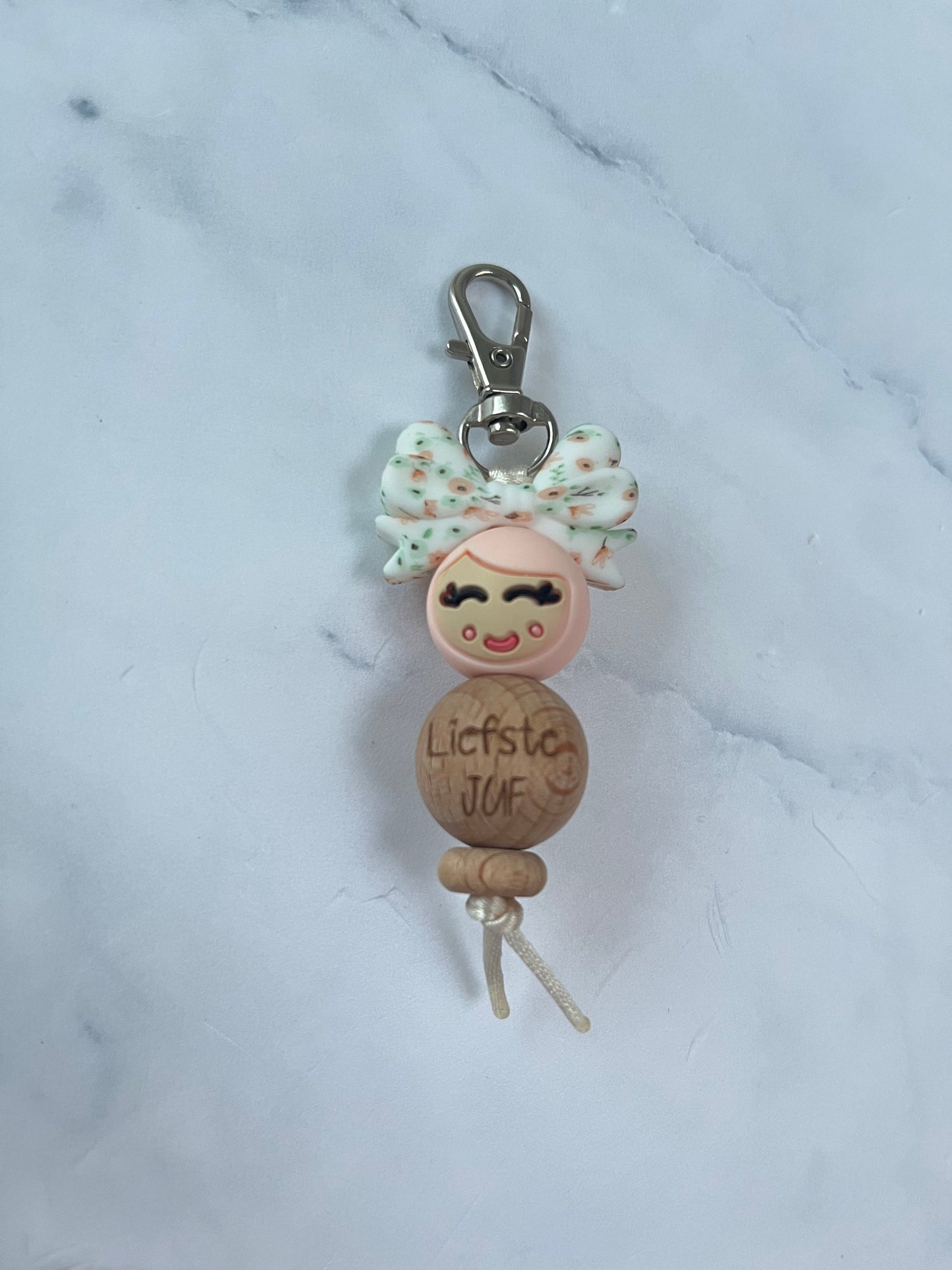 Sleutelhanger “jufje van geluk”