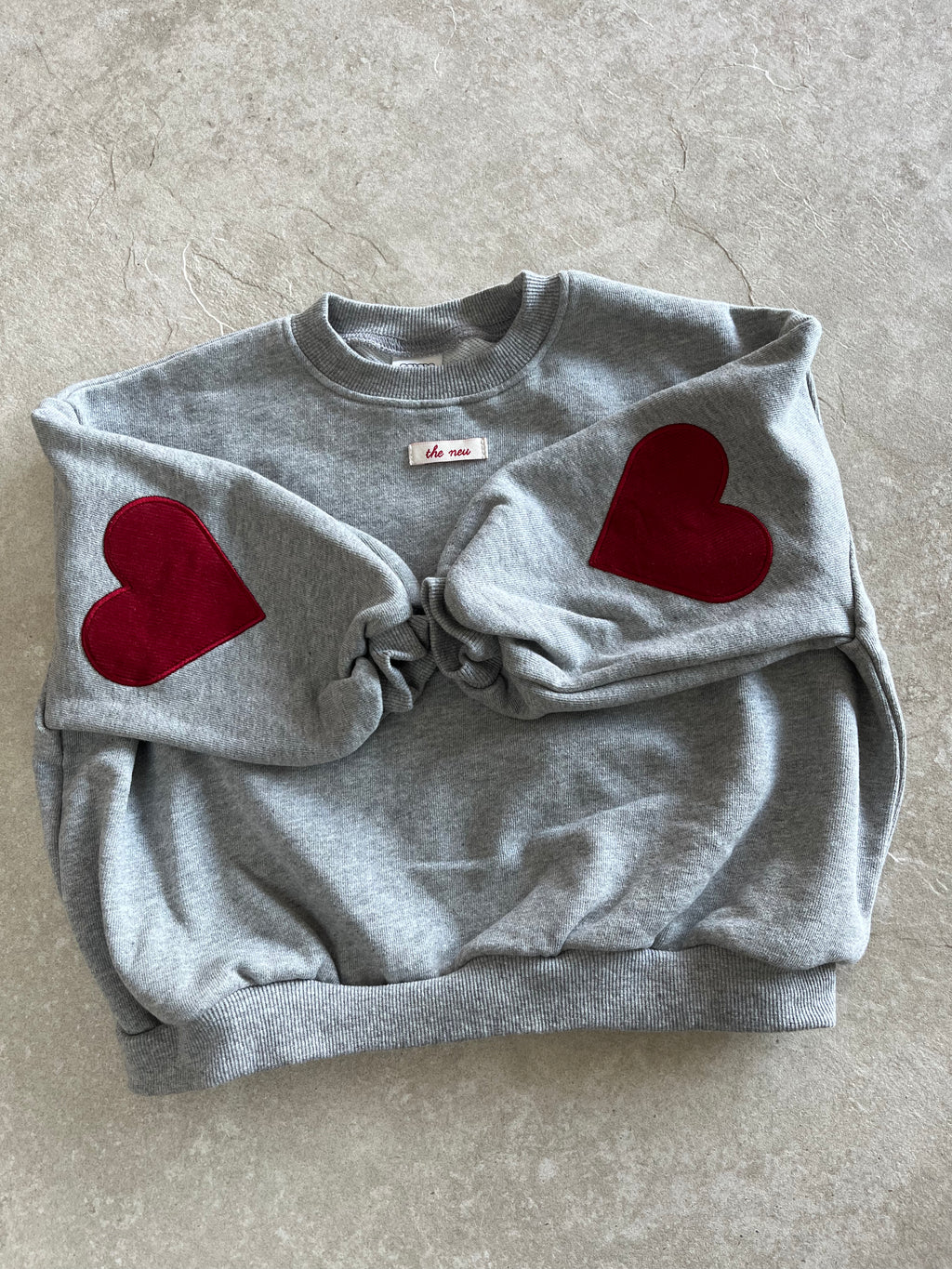 Hart patch sweater - grijs